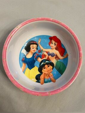Vintage Y2K Kidcore Disney Princess White + Pink Melamine Children’s Bowl